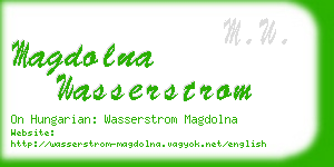 magdolna wasserstrom business card